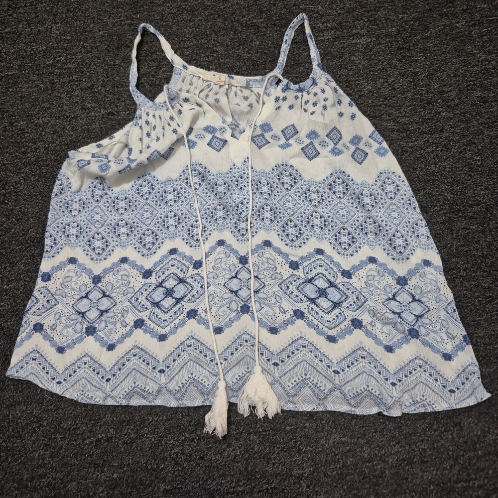 ILLA ILLA Blue and White Patterned Camisole